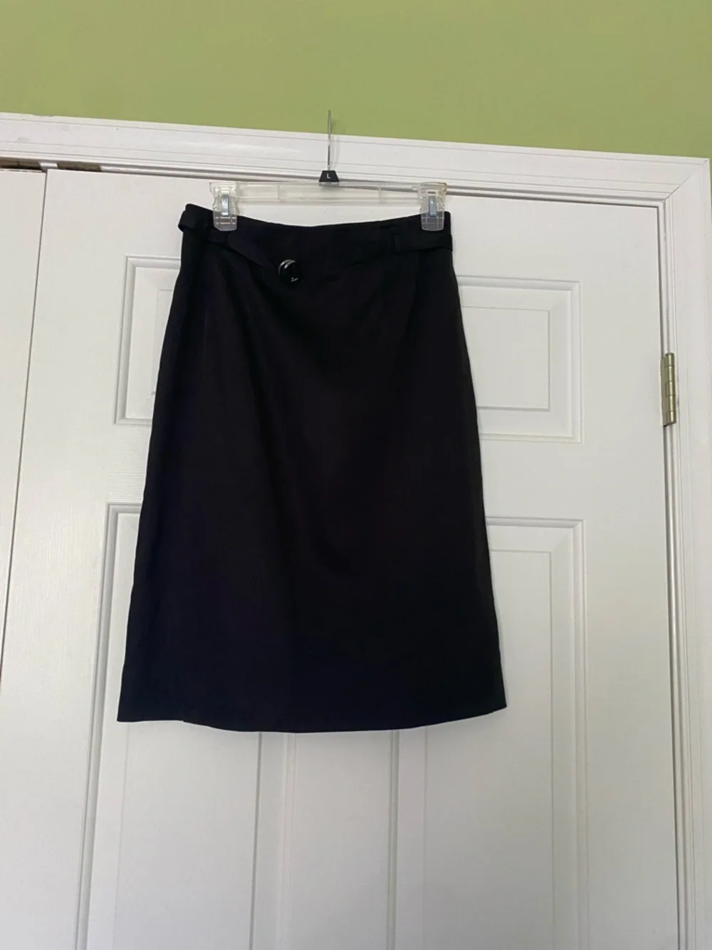 Martin + Osa Black Satin Finish Pencil Skirt Belt Loops Size 8 NWT Corporate